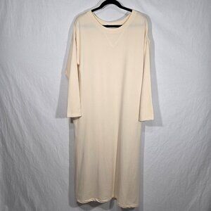 EMERSON FRY Lagenlook Minimalist Loungewear IVORY Cozy Mid-Dress Oversize Size S